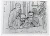 Добужинский М.В. С.П. Яремич, А.Н. Бенуа, Н. Е. Лансере. 1914. ГРМ